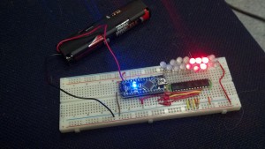 Here I'm just using one 5940 to drive only the red channels of 16 RGB LEDs