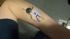 This is the first circuit I painted on my arm. I added details with eyeliner.
